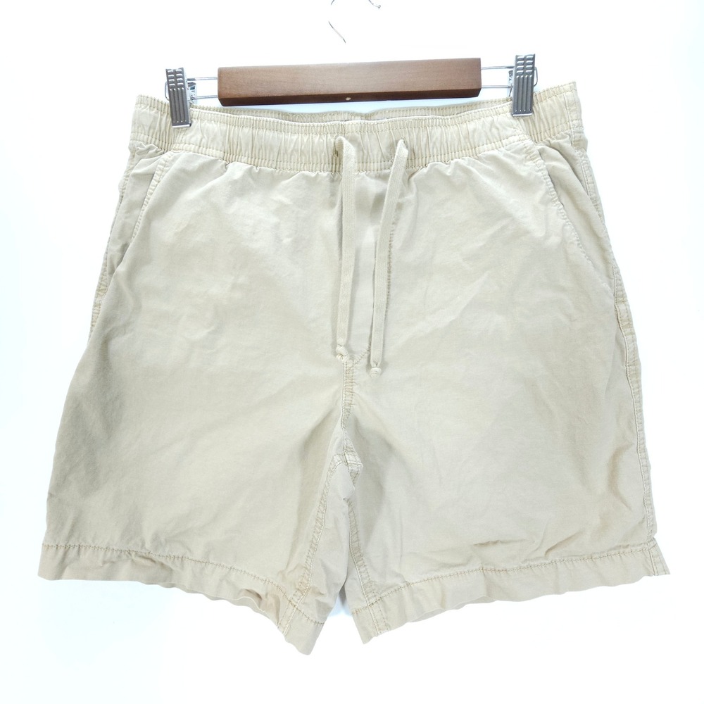 American Eagle Shorts Mens Small Tan Skate Drawstring Elastic Waist Chino Beach